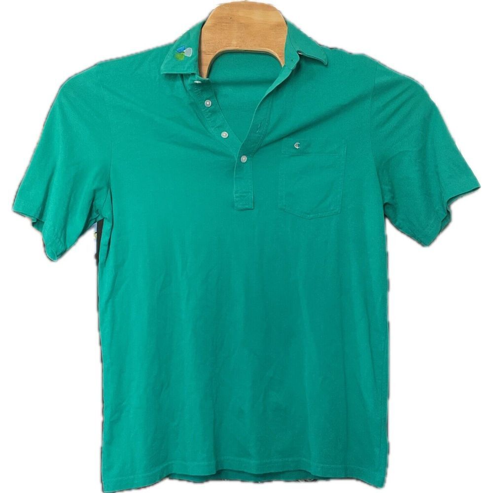 Criquet Polo Golf Shirt Mens Size M Medium Green Performance Stretch Embroidery